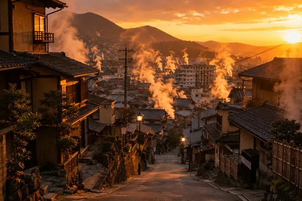 別府の日帰り旅行で地獄めぐりと温泉を回るモデルコースの風景